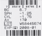 Example of a lens for astigmatism (toric lens) Example of a lens for astigmatism (toric lens)